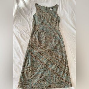 Peruvian Connection Paisley Dress in Blue and Brown